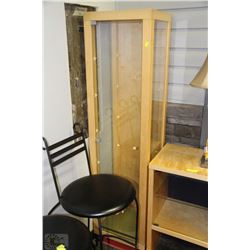 VERTICAL BLONDE TONE DISPLAY CABINET-16"X18"X69"