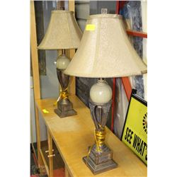 PAIR OF METAL DECORATIVE TABLE LAMPS
