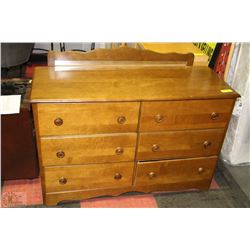 MAPLE 6 DRAWER DRESSER WITH MIRROR-45"X17"