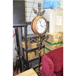 6' CAST IRON  FREESTANDING DOUBLE SIDED CLOCK