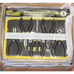 CASE OF FIVE 5PC PRECISION PLIER SET WITH CASES