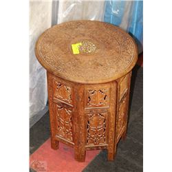 CARVED OCTAGON 18" DECORATIVE TABLE