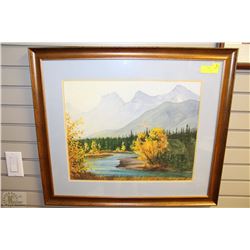 BERN SMITH DOUBLE MATTED WATER COLOR FRAMED