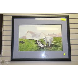 BERN SMITH WATERCOLOR FRAMED AND MATTED PRINT OF A