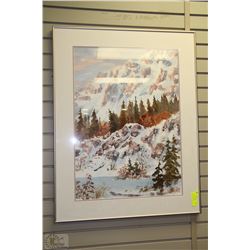 ELAINE FLEMING "ICEFIELDS #2" WATERCOLOR FRAMED