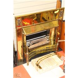 BRASS FIREPLACE WITH CERAMIC INSERTS