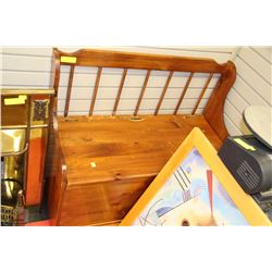 WOOD HALLWAY BENCH WITH STOARAGE - 37" X 17" X 33"