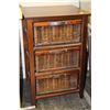 Image 1 : WOOD AND WICKER 3 DRAWER NIGHT STAND