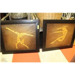 PAIR OF LARGE FRAMED ABSTRACT PICTURES BY S. BARAK