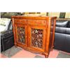 Image 1 : CARVED WOODEN WINE STORAGE CABINET-46"X19"X39"H