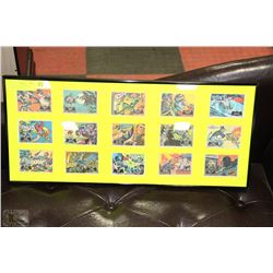 1967 BATMAN TRADING CARDS (15QTY) IN FRAME