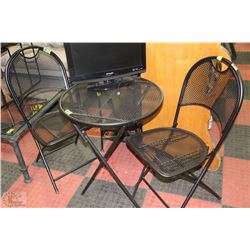 SMALL FOLDING PATIO TABLE WITH 2 CHAIRS