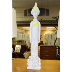 HEAVY TALL MAN STATUE WITH HAT 30" HIGH