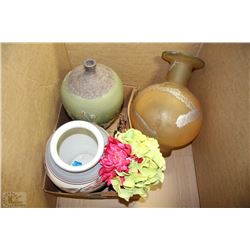 2 LARGE POTTERY VASE FLOWER DECORATION,COPPER