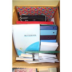 LOT OF OFFICE SUPPLIES INCLDUING BINDERS,NOTEPADS