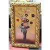 Image 1 : VINTAGE ESTATE VASE AND FLOWER FRAMED PAINTING