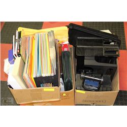 3 LARGE BOXES OF OFFICE SUPPLIES INCL.ORGANIZERS,