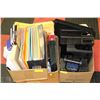 Image 1 : 3 LARGE BOXES OF OFFICE SUPPLIES INCL.ORGANIZERS,