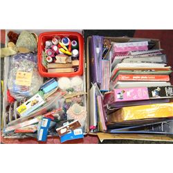 2 LARGE BOXES OF CRAFT SUPPLIES INCL SCISSORS