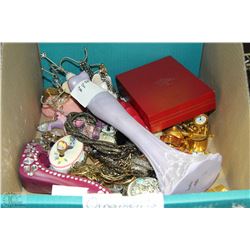 BOX WITH COSTUME JEWELLERY COLLECTION