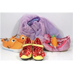 FLAT WITH 3 CHILRENS DRESS UP SHOES AND TUTU