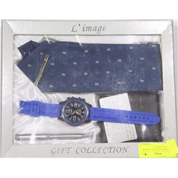 L'IMAGE MENS GIFT COLLECTION WATCH, TIE, WALLET
