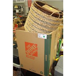LARGE LOT OF WICKER BASKETS