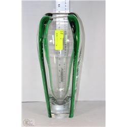 GREEN ART GLASS VASE
