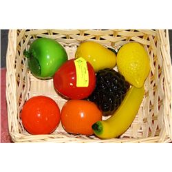 BASKET WITH GLASS FRUIT DISPLAY (8PCS)