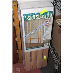WOOD 4 SHELF STORAGE UNIT