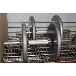 SET OF DUMBELLS WITH FOUR 10LB WEIGHTS