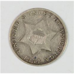 1854 3-CENT SILVER XF+