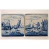 Image 1 : A Late 18th Century Tiles, decorated ships and figures in underglaze blue, and other similar tile...