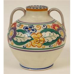 A Carter, Stable & Adams Poole Pottery Vase, decorated flowers and leaves, marked in script "V.M....