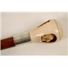 Image 1 : A Walking Stick, the ivory handle carved the three wise monkeys, the silver band initialled BAT...