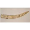 Image 1 : A Late 19th Century Scrimshaw Cribbage Board, decorated reindeer and hunters, inscribed St Michae...