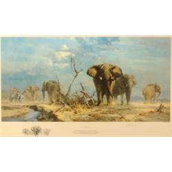 A David Shepherd Artists Proof Print, The Welcome Storm, 46 x 78 cm  See illustration £140 - 160...