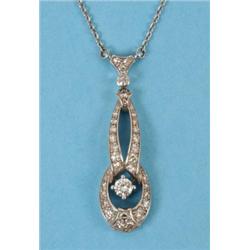 An 18ct White Gold and Diamond Pendant  See illustration £280 - 320...