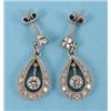 Image 1 : A Pair of Diamond Drop Earrings, mounted in white coloured metal  See illustration £200 - 250...