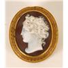 Image 1 : An Oval Gilt Metal Box, with cameo inset to the cover within a Greek key border, 5 cm  See illust...