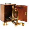 Image 1 : A Victorian Brass Microscope, R & J Beck, in a mahogany case £140 - 180...