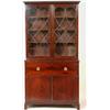 Image 1 : A George III Mahogany Secretaire Bookcase, the dentil moulded cornice above a pair of glazed door...