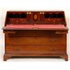 Image 1 : A George III Mahogany Bureau, the fall front enclosing a fitted interior, with central inlaid urn...