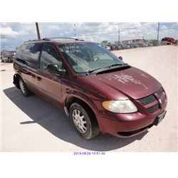 2002 - DODGE GRAND CARAVAN "TEXAS REGISTRATION ONLY"