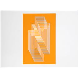 Josef Albers, Op-Art (Orange) Silkscreen from Formulation: Articulation (Double Portfolio)