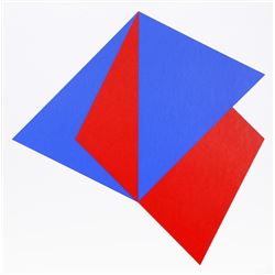 Bob Bonies, Composition in Blue and Red I, Screenprint