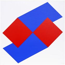 Bob Bonies, Composition in Blue and Red II, Screenprint