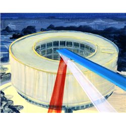 Anna Schachte, Hirshhorn with Stripes, Oil Painting