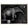 Image 1 : Mario Avati, Elephant Equilibriste, Mezzotint