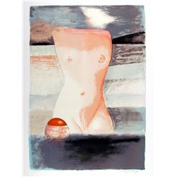 George Divorjan, Nude in the water, Lithograph